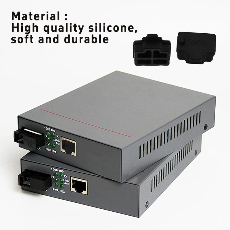 bociloy 30 قطعة غطاء غبار منفذ RJ45، واقيات جاك إيثرنت سيليكون سوداء لمعدات الشبكة، سدادات مضادة للغبار للمنافذ غير المستخدمة لجهاز التوجيه الكمبيوتر والمبدلات - Image 5